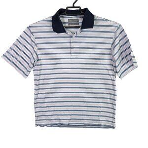 Mens Daniel Cremieux Multicolor Striped Polo Shirt Short Sleeve Cotton Blend M